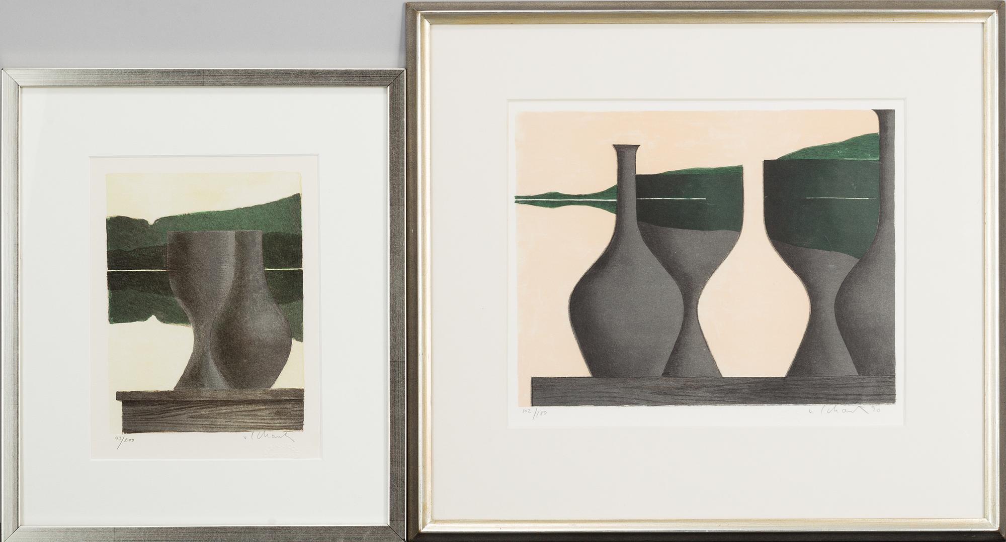 PHILIP VON SCHANTZ, 2 st, Färglitografier, signerade och numrerade 93/200, 162/180.