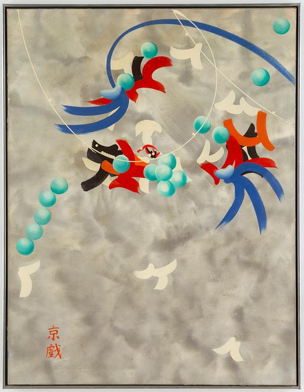 CARL FREDRIK REUTERSWÄRD, enamel/acrylic on canvas, signed Reuterswärd. On verso signed CF Reuterswärd and dated 1983-4.