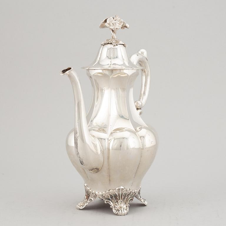 A Swedish 20th century silver coffee-pot, mark of A.G. Dufva, Stockholm 1922.