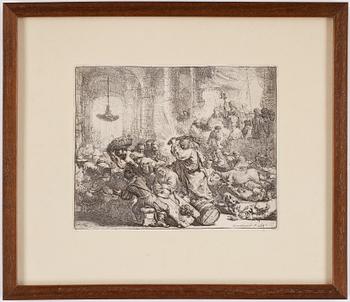 REMBRANDT HARMENSZ. VAN RIJN. Etsning 1635, senare avdrag, troligen 1800-tal.
