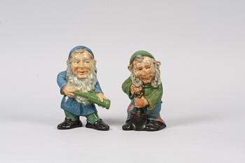 FIGURINER, 8 st, lergods. Snövit och de sju dvärgarna.