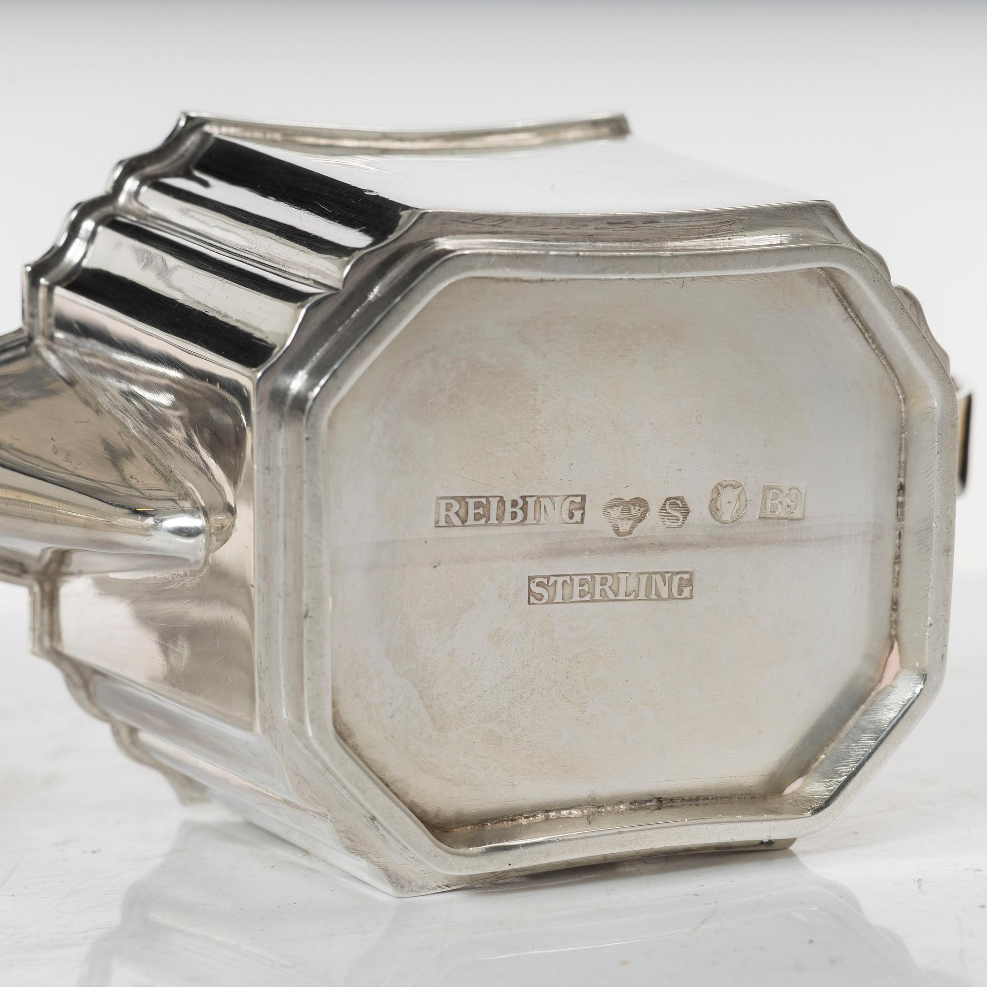 Coffee pot and cream jug sterling silver, Nils Reibing, Stockholm 1952.