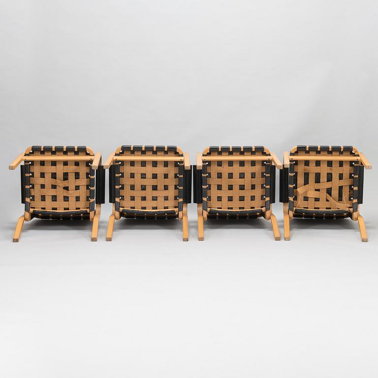 ALVAR AALTO, four late-20th-century '45' armchairs for Artek.