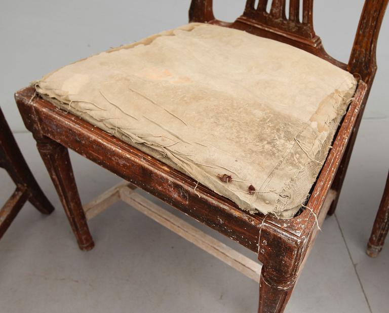 STOLAR, 4 st, gustavianska, omkring år 1800.