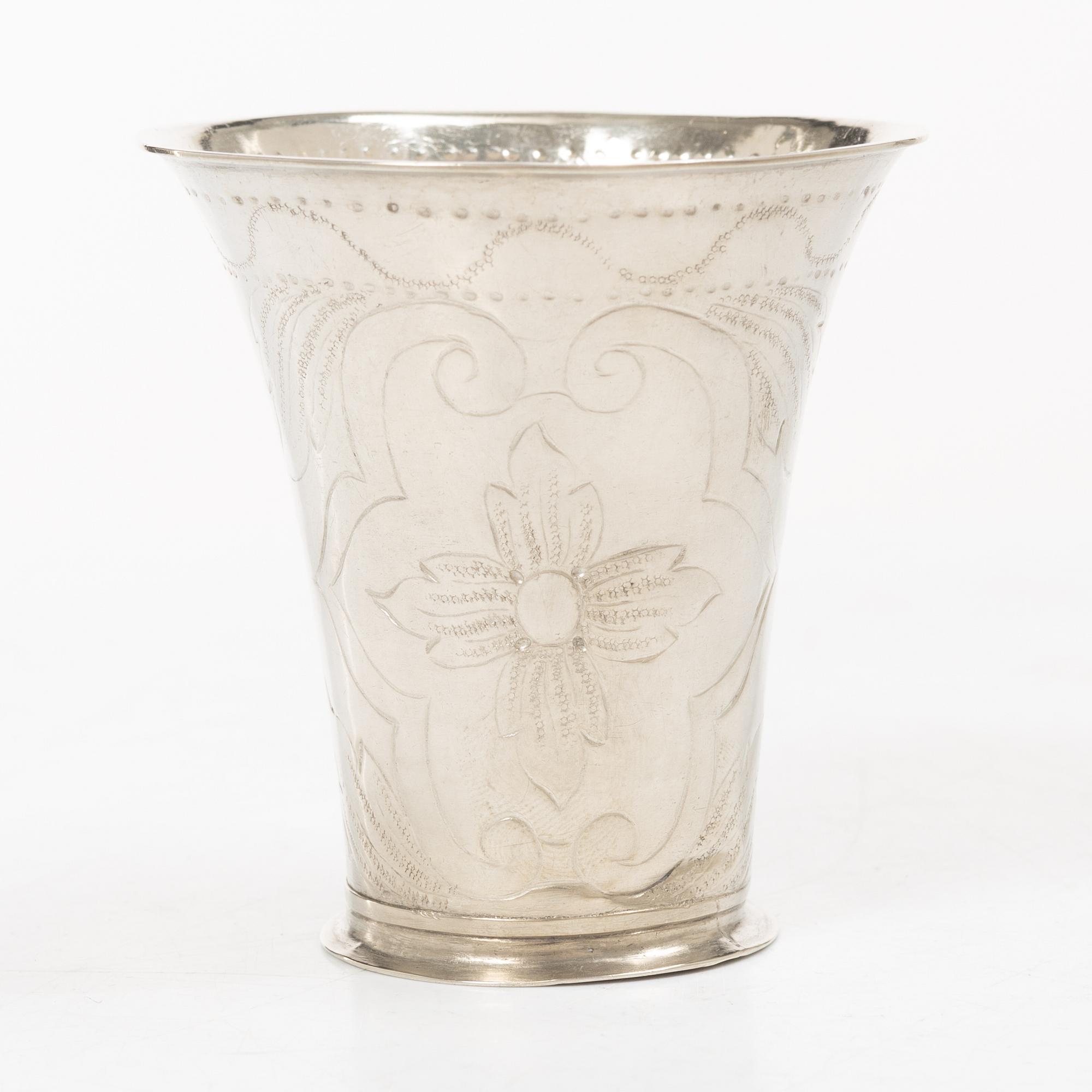 A Swedish silver beaker, mark of Petter Lund, Nyköping 1736.