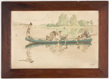 Carl Larsson · CARL LARSSON efter, färglitografi, signerad samt daterad i stenen.