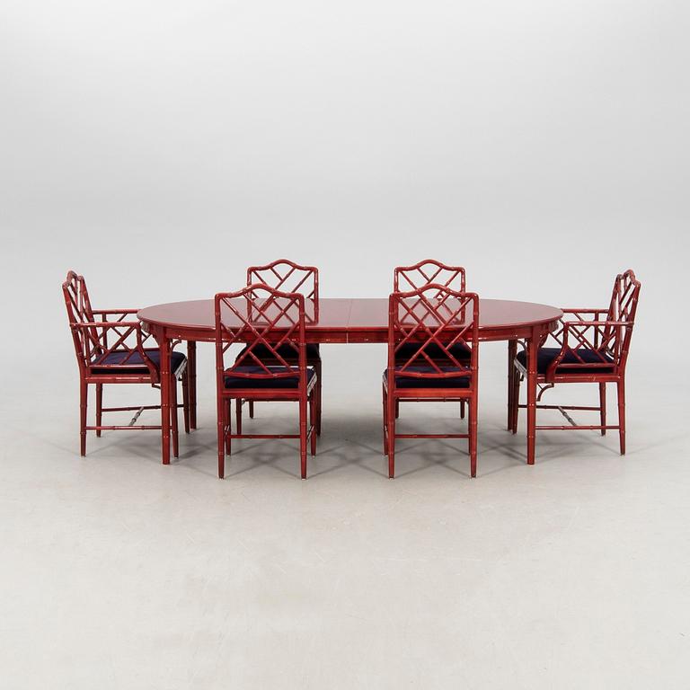A seven-piece dining suite by Miranda of Sweden, second half of the 20th century.