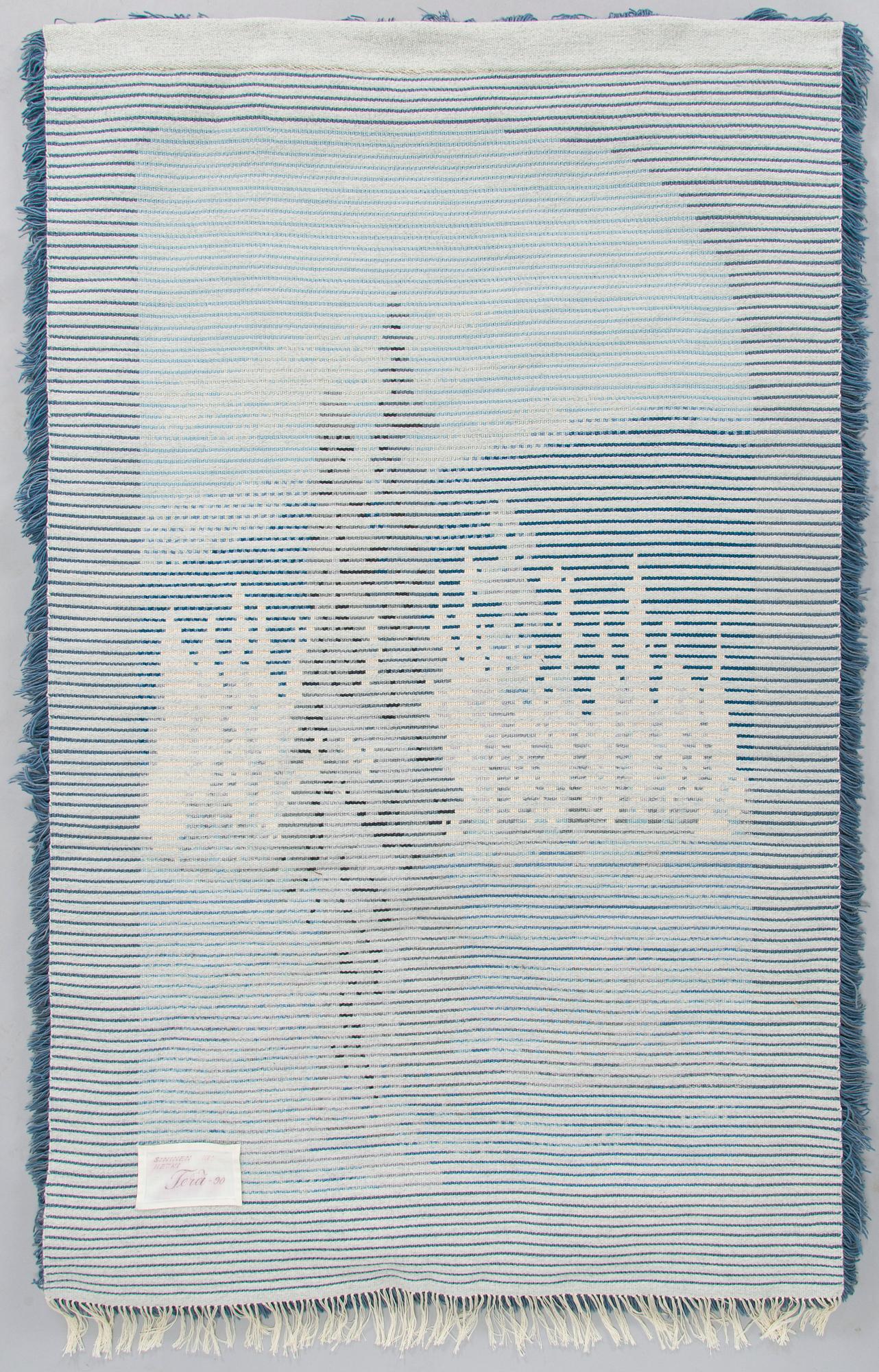 Teppo Terä, A Finnish folkart long pile ryijy-rug carpet along with a signed sketch painting in oil. 1990.