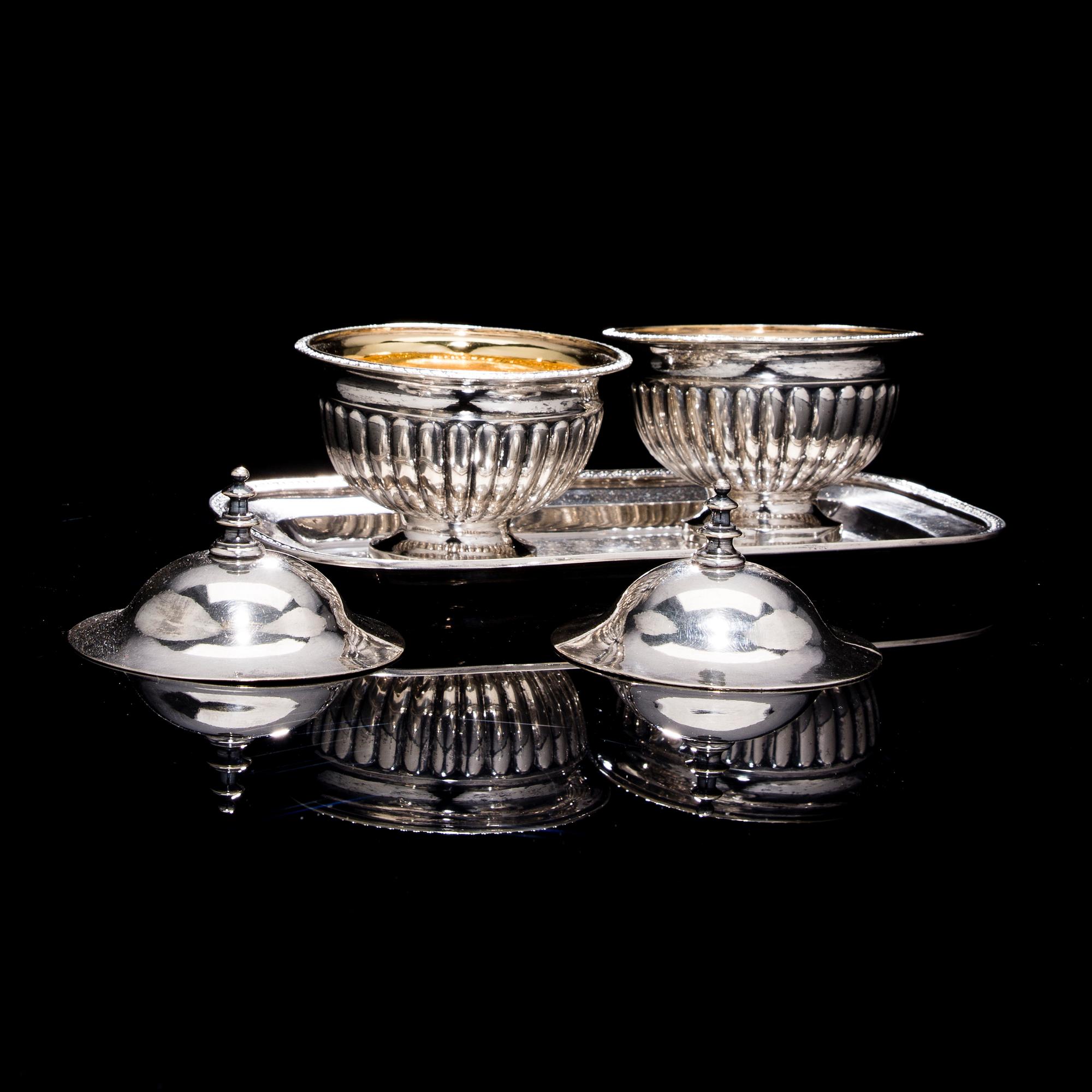 GELÉSKÅLAR, ETT PAR, silver. Anders Lundqvist, Stockholm 1817.