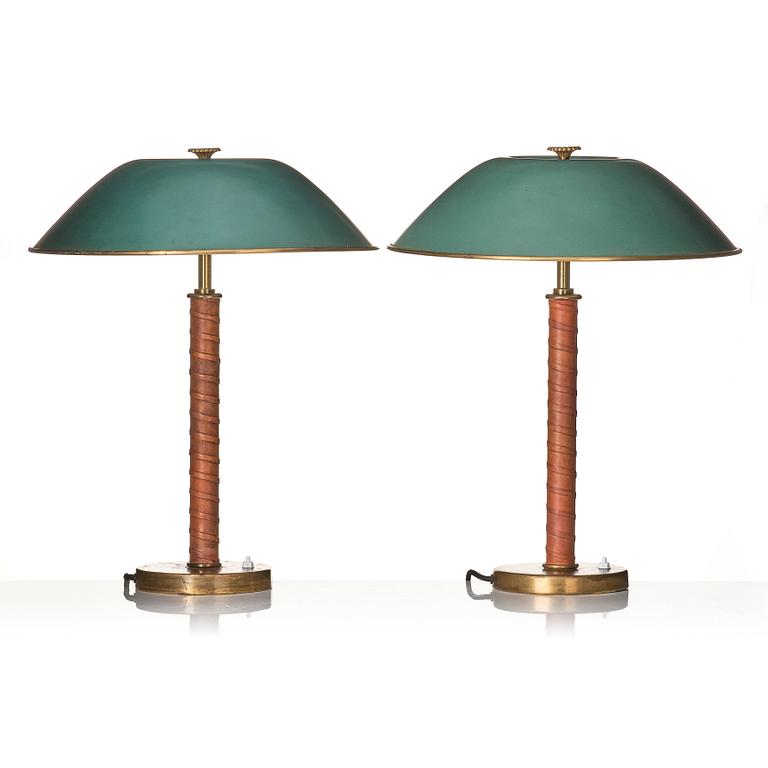 Bertil Brisborg, a pair of table lamps, model "30595", Nordiska Kompaniet, 1940s.