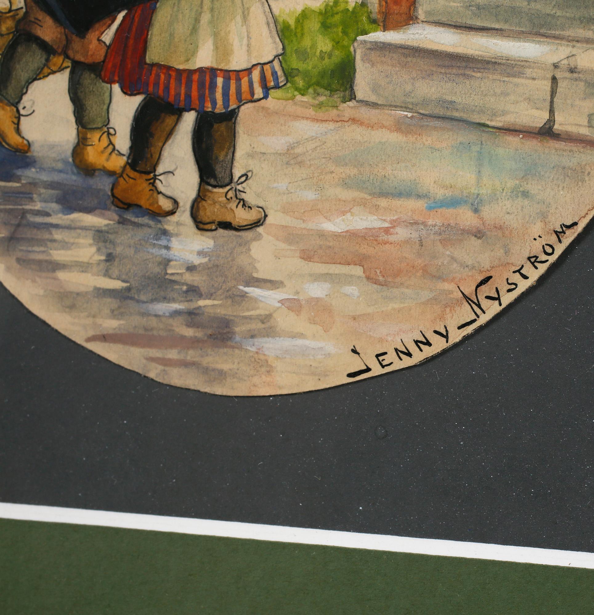JENNY NYSTRÖM, gouache, signed.
