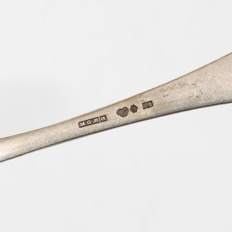 Guldsmedsaktiebolaget (GAB), Sockerskål, silver, gustaviansk stil, 1920, samt sked, MGAB, 1941.