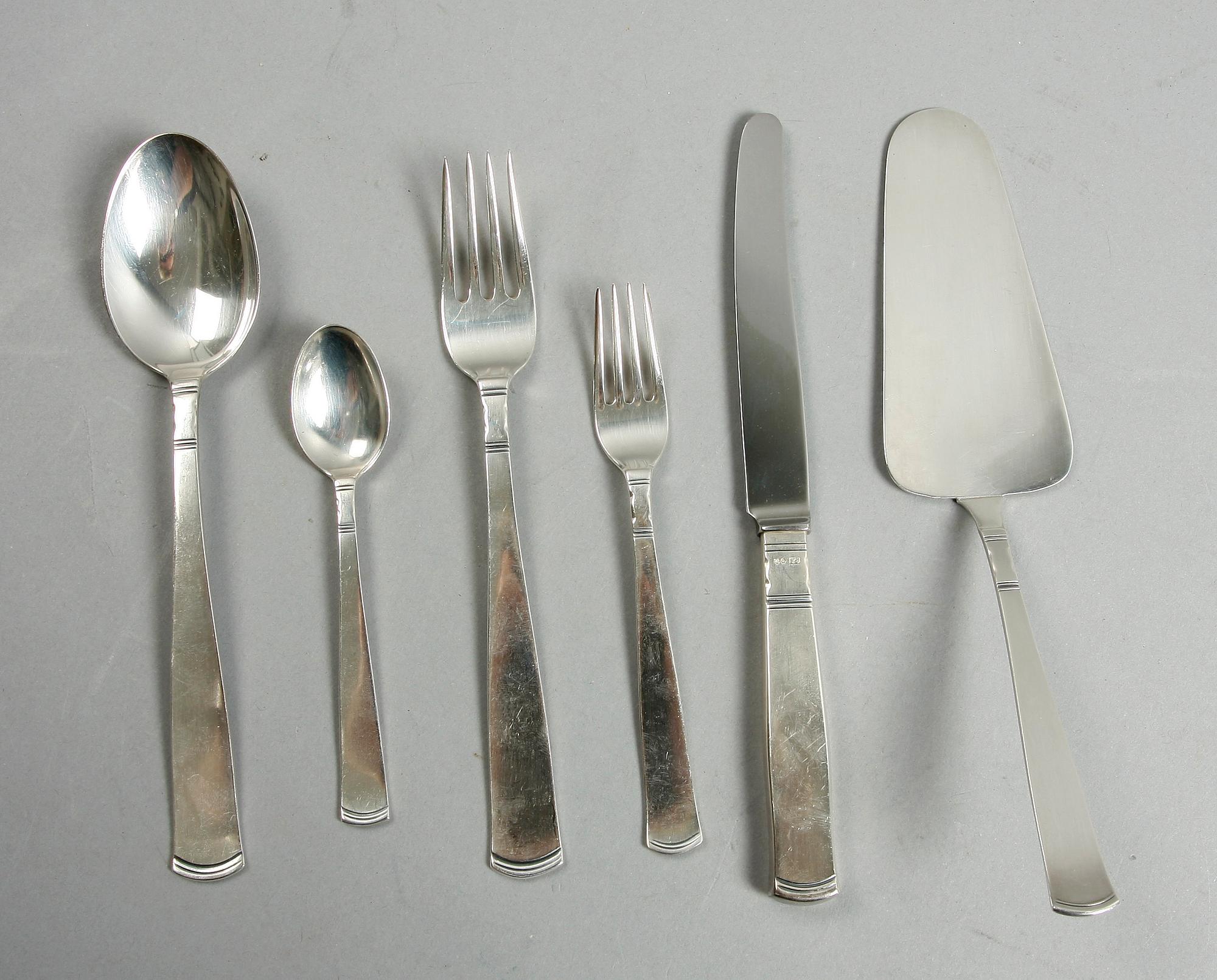 BESTICKUPPSÄTTNING, 46 delar, silver, GAB, Rosenholm, 1960/70-tal.
