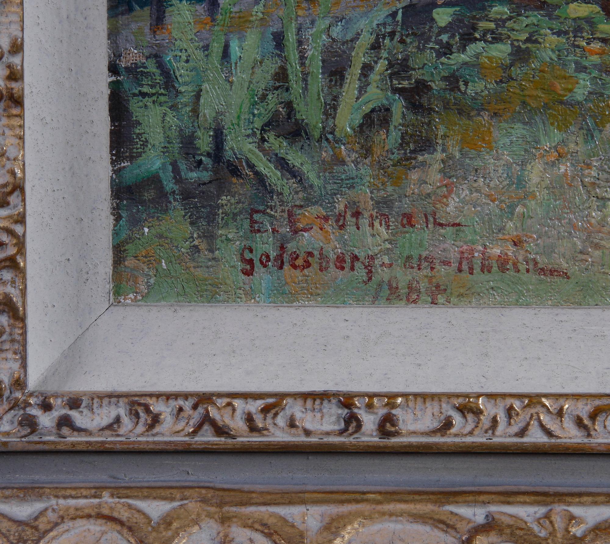 ERDTMAN, ELIAS, olja på duk, sign o dat Goderberg-am-Rhein 1884.