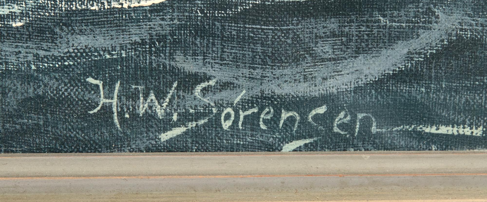 HW Sorensen Full-rigger at sea.