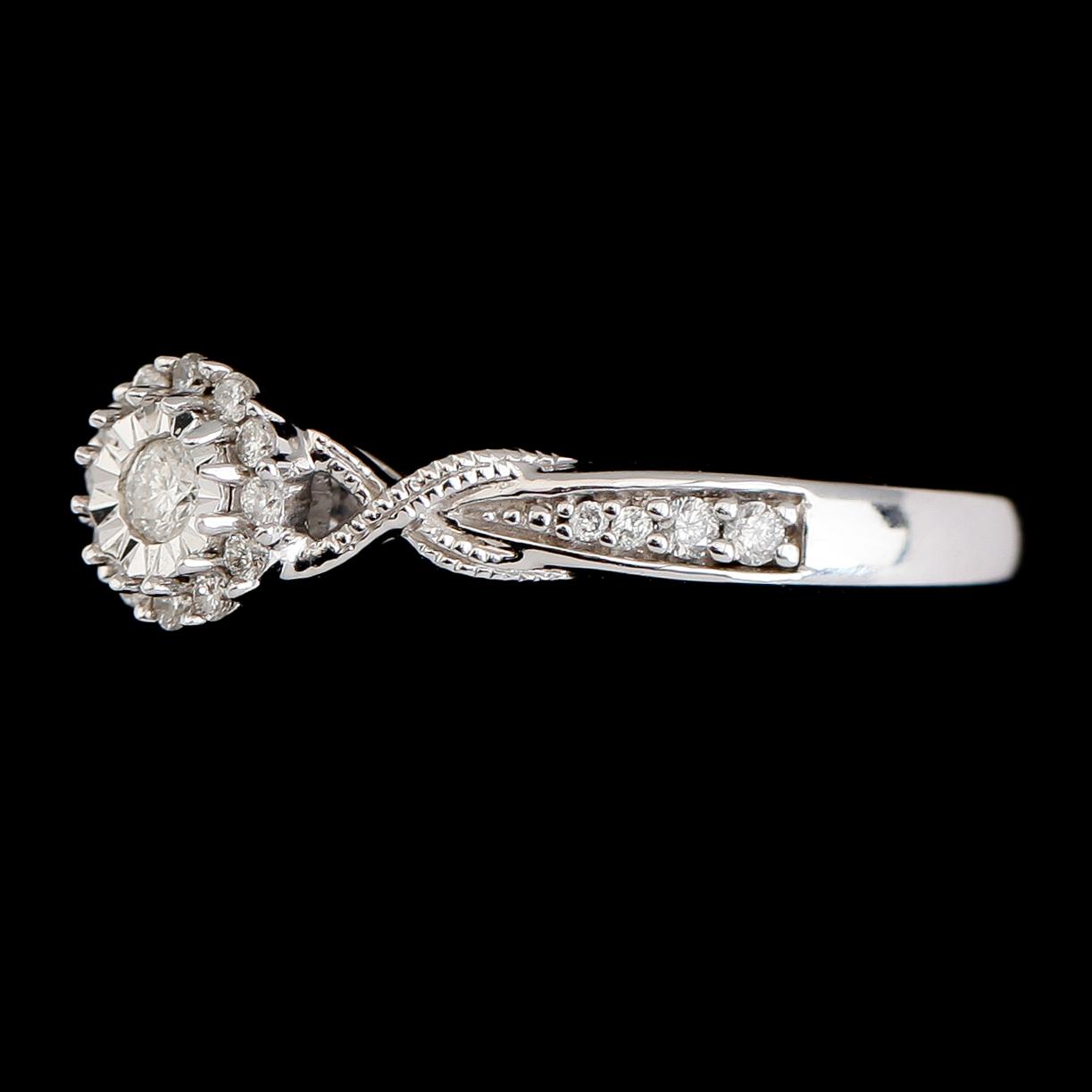 RINGAR, 2 st, 10K vitguld, diamanter tot ca 0.32 ct.
