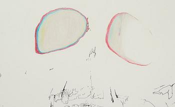 MATT GREENE, utförd 2003, bläck och färgkrita på papper.