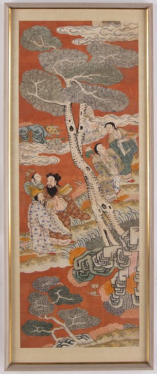 A Chinese painting by an unknown artist, 20th Century. Purchased at Svenskt Tenn.