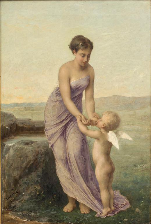 JEAN ERNEST AUBERT, oil on canvas, signed and dated 1875.