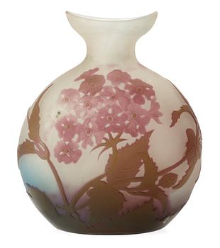 An Emile Gallé Art Noveau cameo glass vase.
