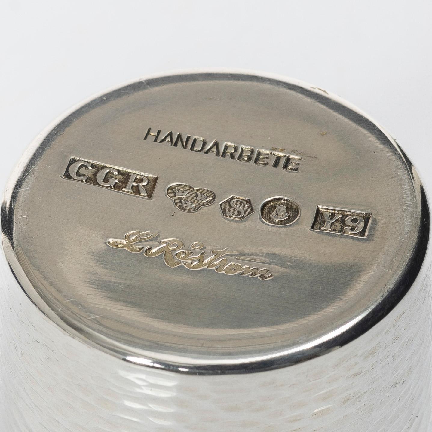 Lennart Råström, Goblets, 4 pcs, silver, in a case, CG Råström, Stockholm 1973.