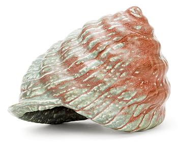 402. A Gunnar Nylund stoneware sculpture of a seashell, Rörstrand.