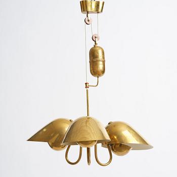 Carl-Axel Acking, taklampa, modell "958", Bröderna Malmströms Metallvarufabrik, Malmö, 1940-tal.