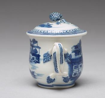 A set of ten blue and white custard cups with covers, Qing dynasty, Qianlong (1736-95).