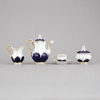 KAFFESERVIS, 9 delar, porslin, rokokostil, Meissen, 1900-tal.