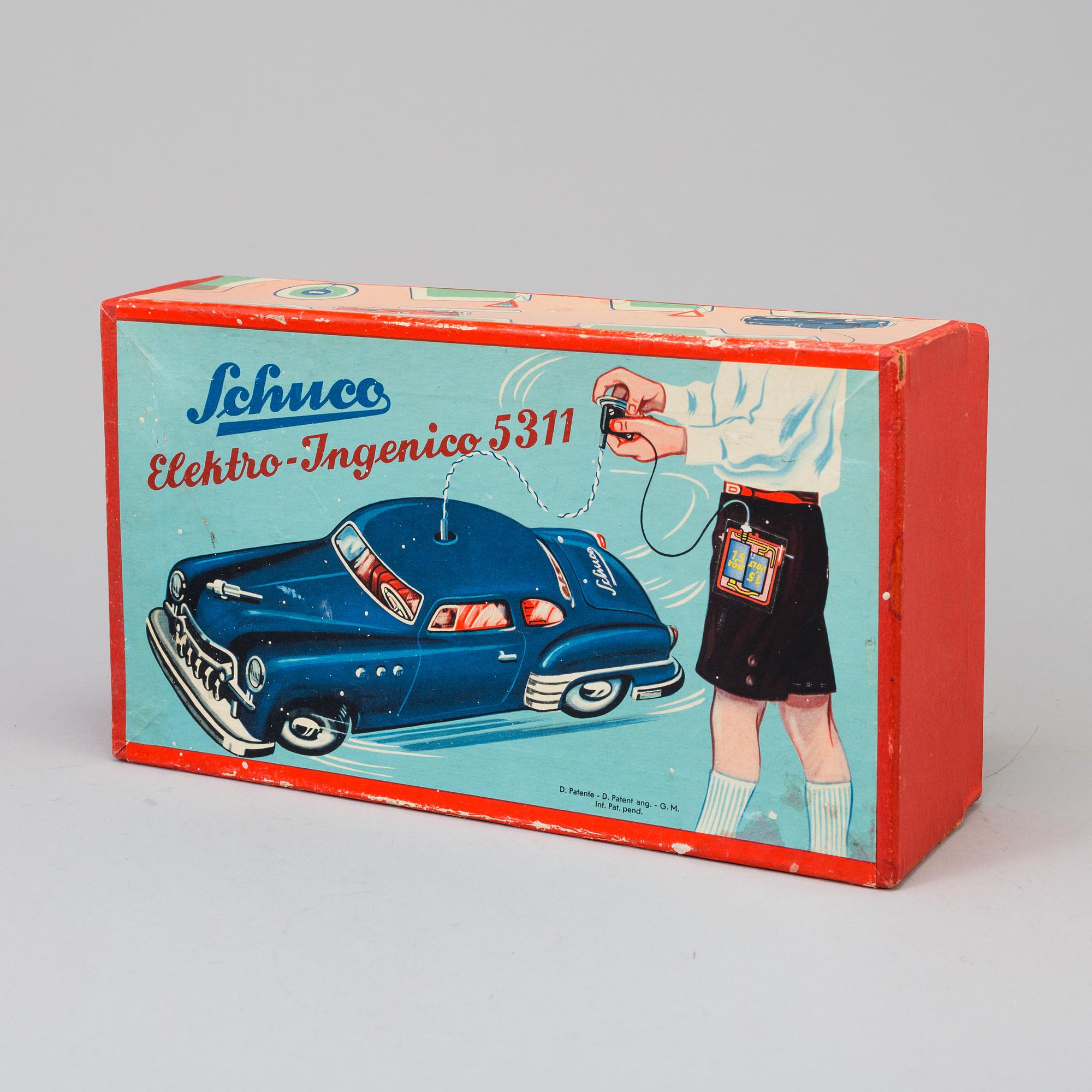 a Schuco "Elektro Ingenico 5311" car, Germany ca 1950.