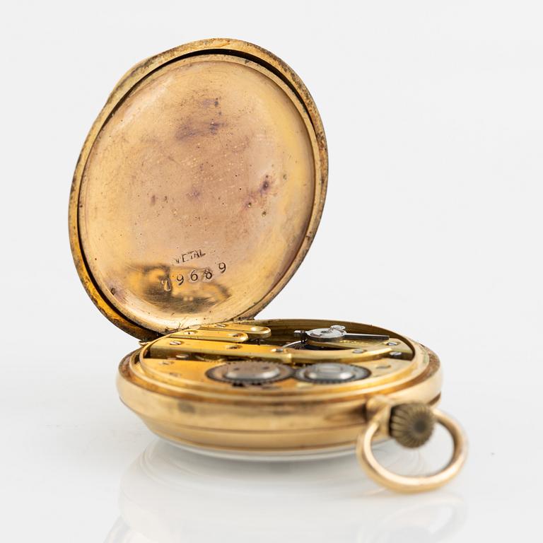 Pocket watch, 18K gold, 33,5 mm.