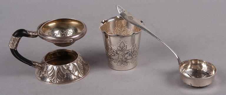 PARTI SILVER, 3 delar. Sverige och Danmark. 1800/1900-tal.