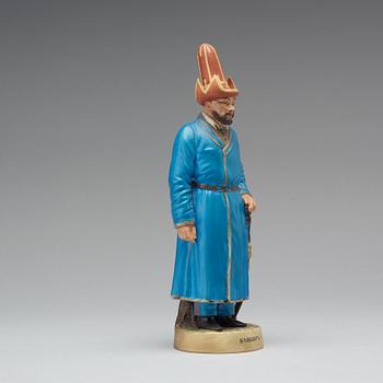 A Russian bisquit figure, "Bashkir", Kuznetsov/Gardner, Russia, 1891-1917.