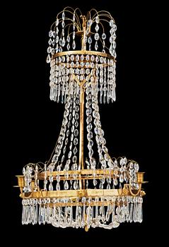 1430. A late Gustavian circa 1800 five-light chandelier.