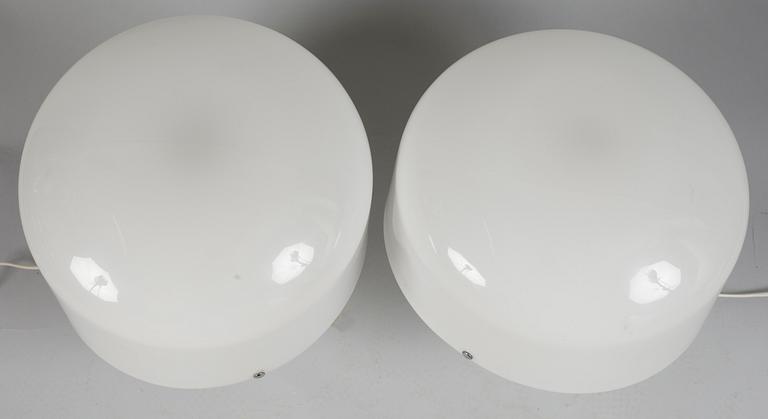 BORDSLAMPOR, 1 par, vit plast, 1960-tal.