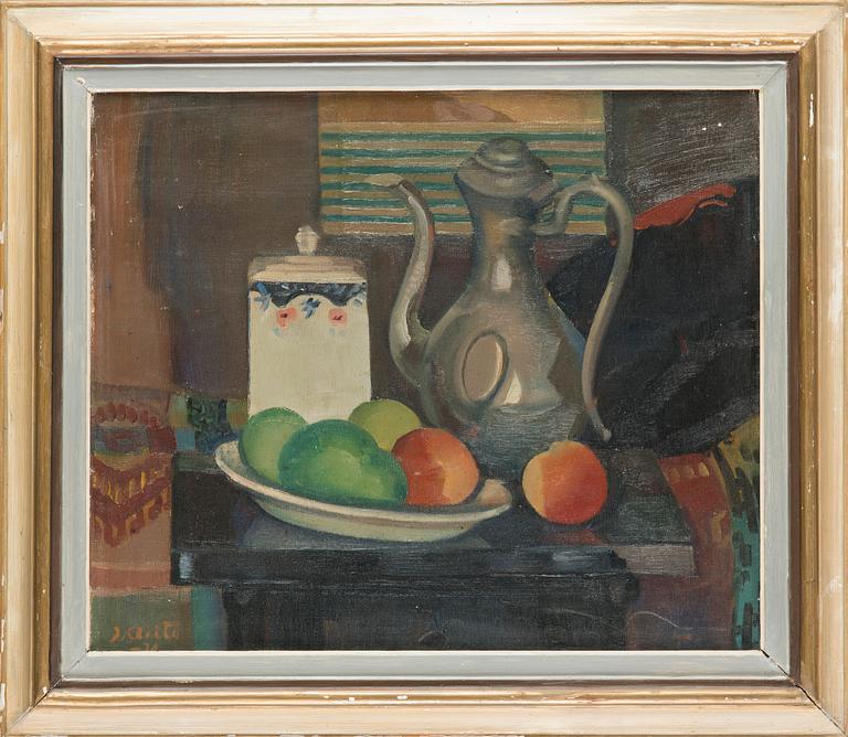 Ilmari Aalto, komposition med frukt och kanna.