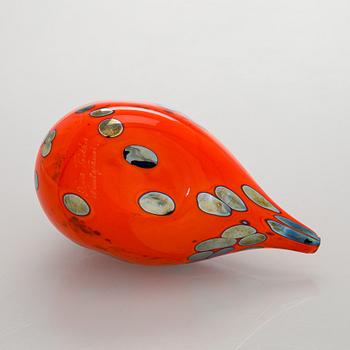 Oiva Toikka, glasfågel, "Firebird", signerad O. Toikka Nuutajärvi.