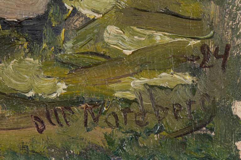 Olle Nordberg, oil on panel, signed and dated -74.