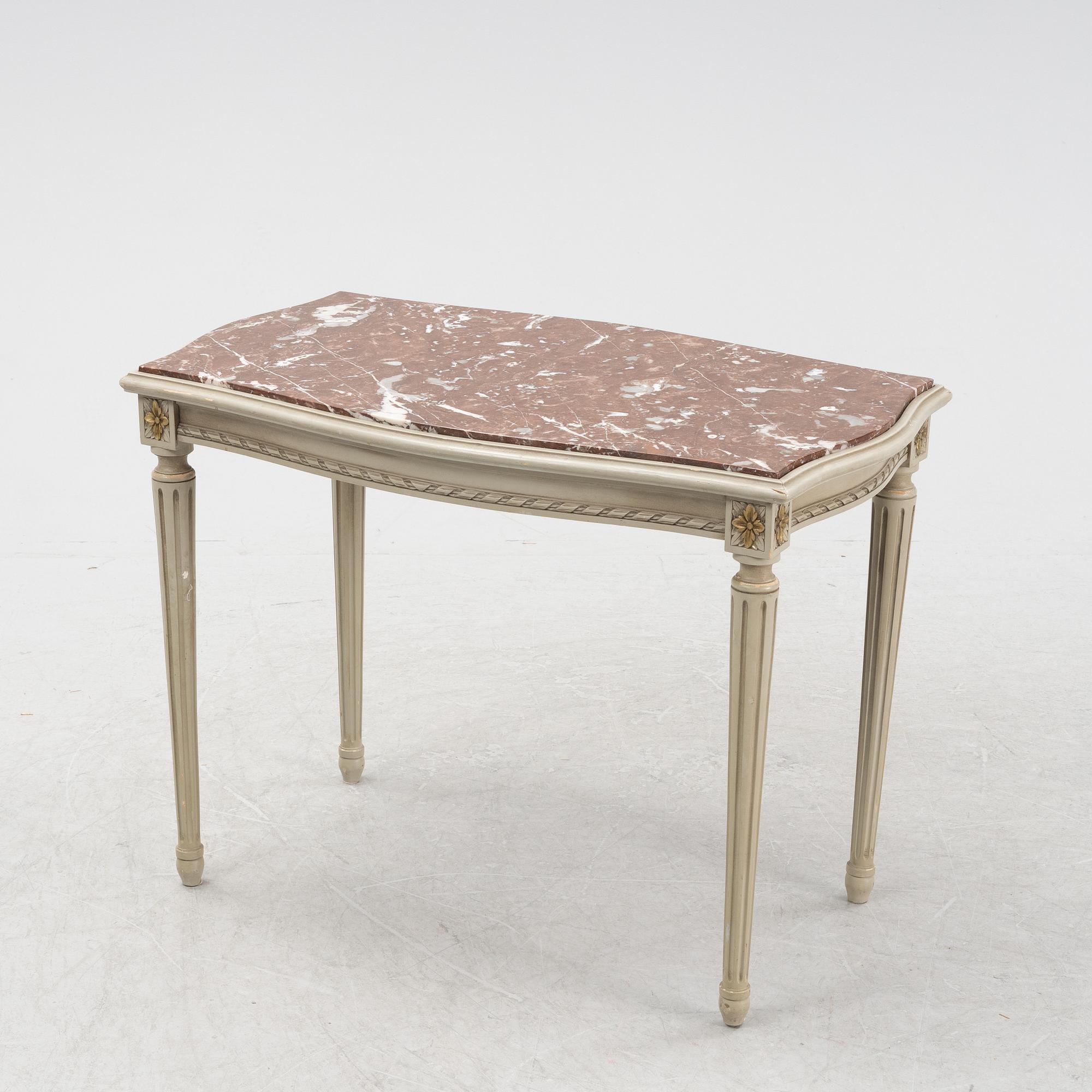 A four piece Gustavian style furniture group, first half of the 20th century.