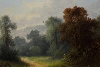 UNIDENTIFIED ARTIST, oil on canvas, two pcs, signed 'A.S', 19th century.
