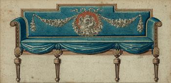 Draft for a sofa in Neoclassical style.