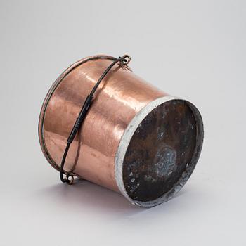 A copper bucket, ca 1900.