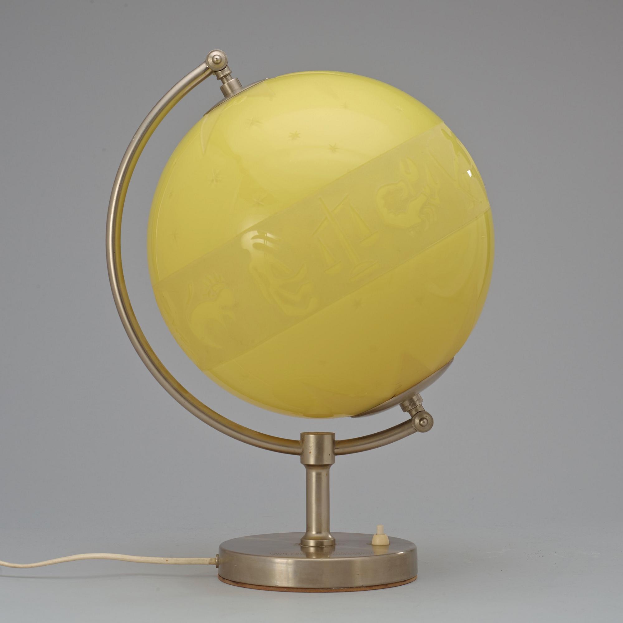 A Flygsfors zodiac globe, Sweden 1950's.