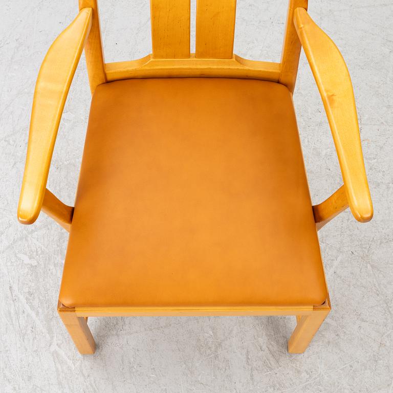 Carl Malmsten, Armchairs, 6 pieces, “Ambassadör”, Åfors Möbelfabrik, late 20th century.