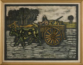 Vytautas Kasiulis, Man med oxvagn.