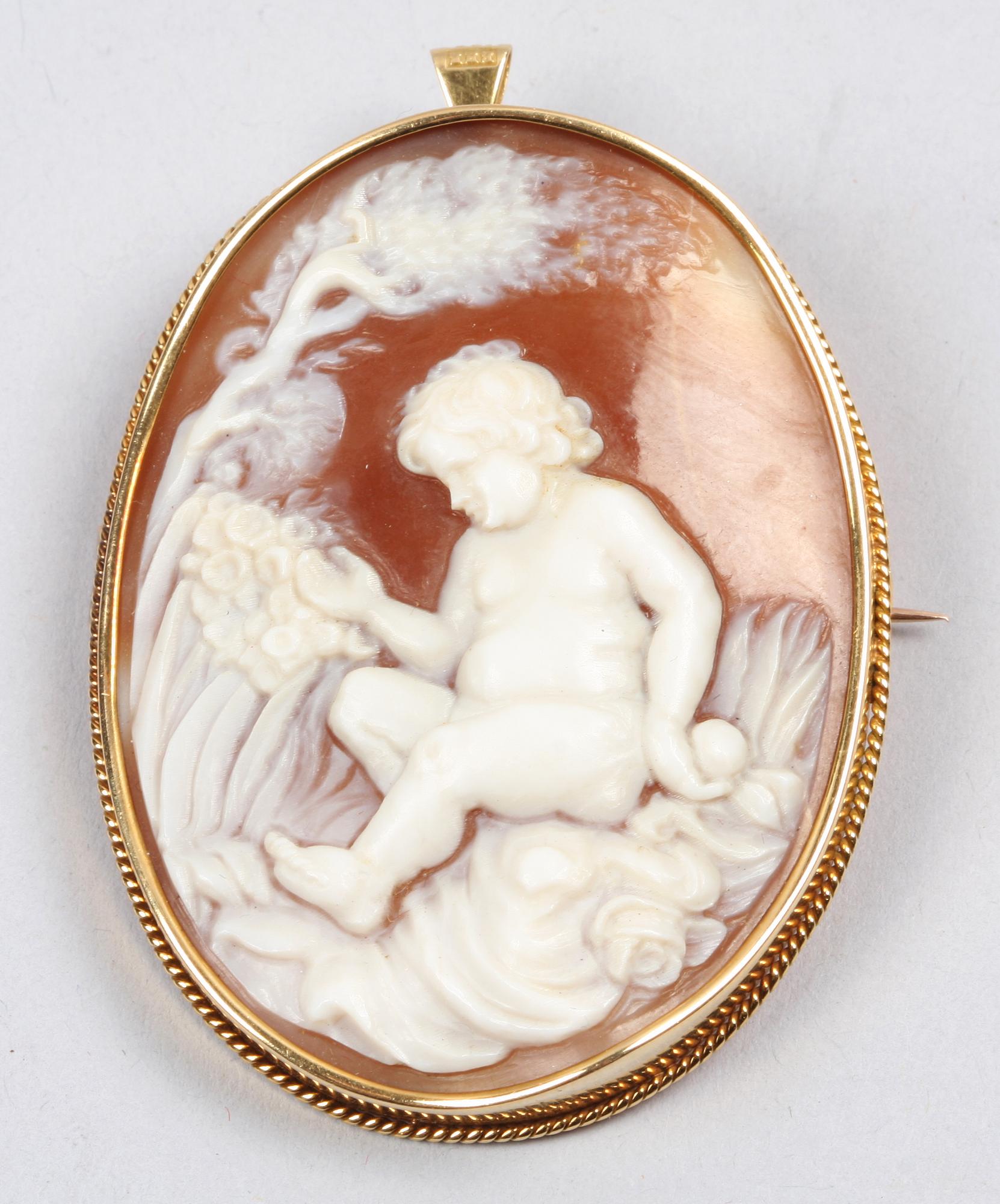 HÄNGE, guld och camé, 18k, 1941.