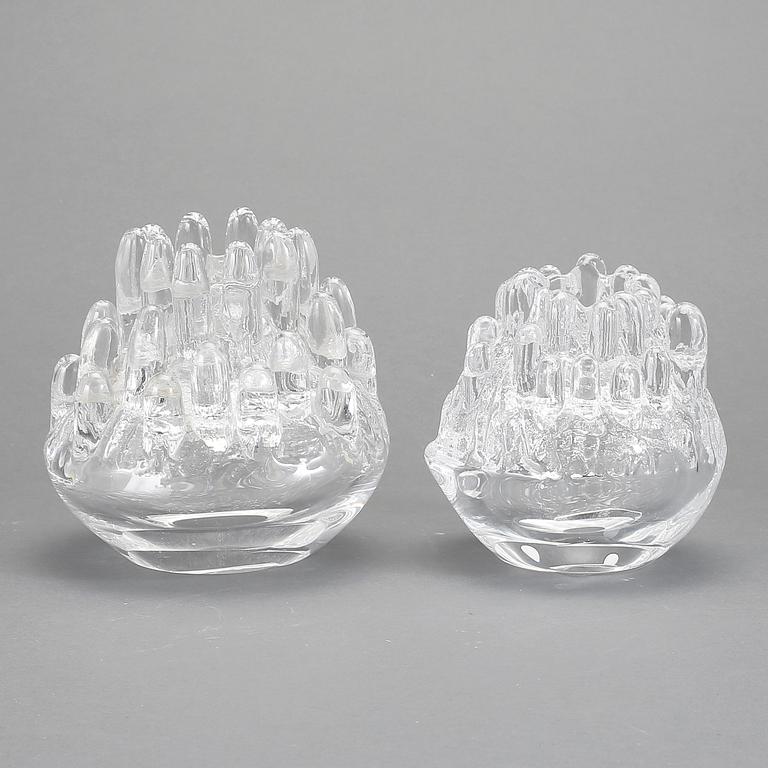 LJUSLYKTOR, 2 st, glas, Ann och Göran Wärff, Kosta, 1970-tal.