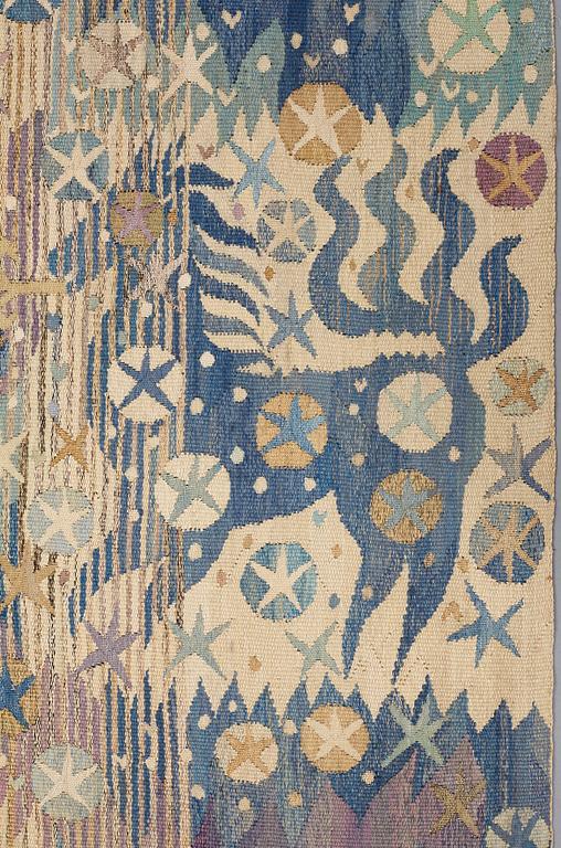 Barbro Nilsson, A TAPESTRY, "Forsar - Forsande vatten", a tapestry variant, ca 247,5 x 110 cm, signed AB MMF BN.