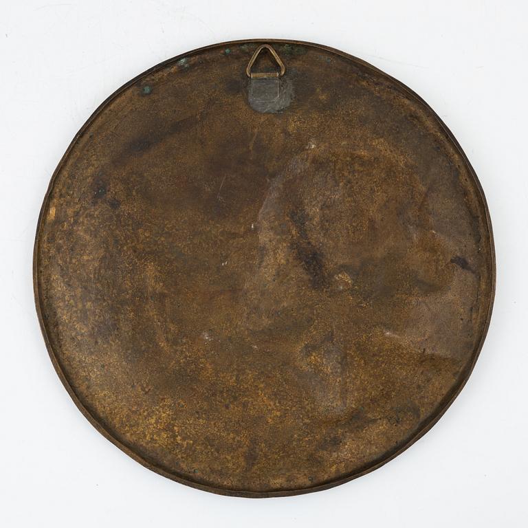 Gerda Sprinchorn,  a bronze plaque, 1897, signed.