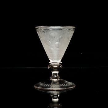 A German engraved and cut goblet, early 18th Century.